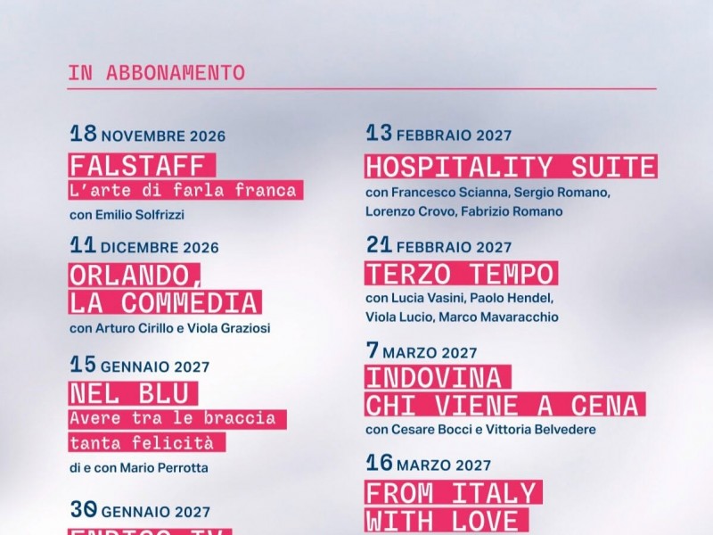 Stagione Teatrale 2026-2027 Novi Ligure